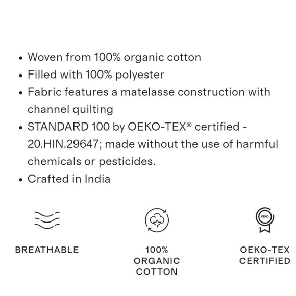 Quince Organic Cotton Channel Matelasse Coverlet - undyed - Picture 7 of 12